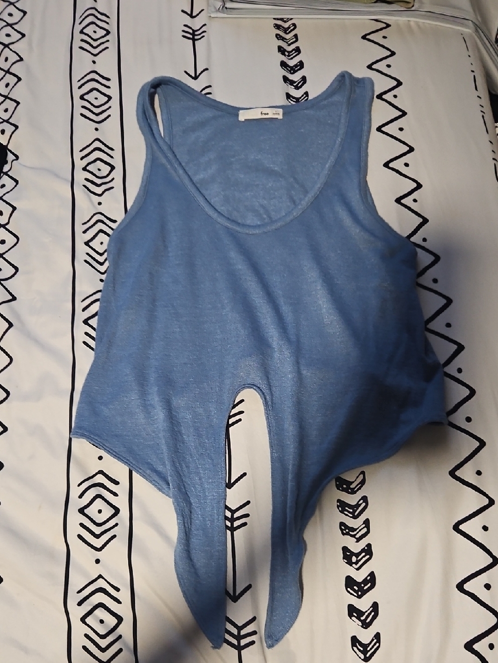 Wilfred Light Blue Split-Hem Crop Top
